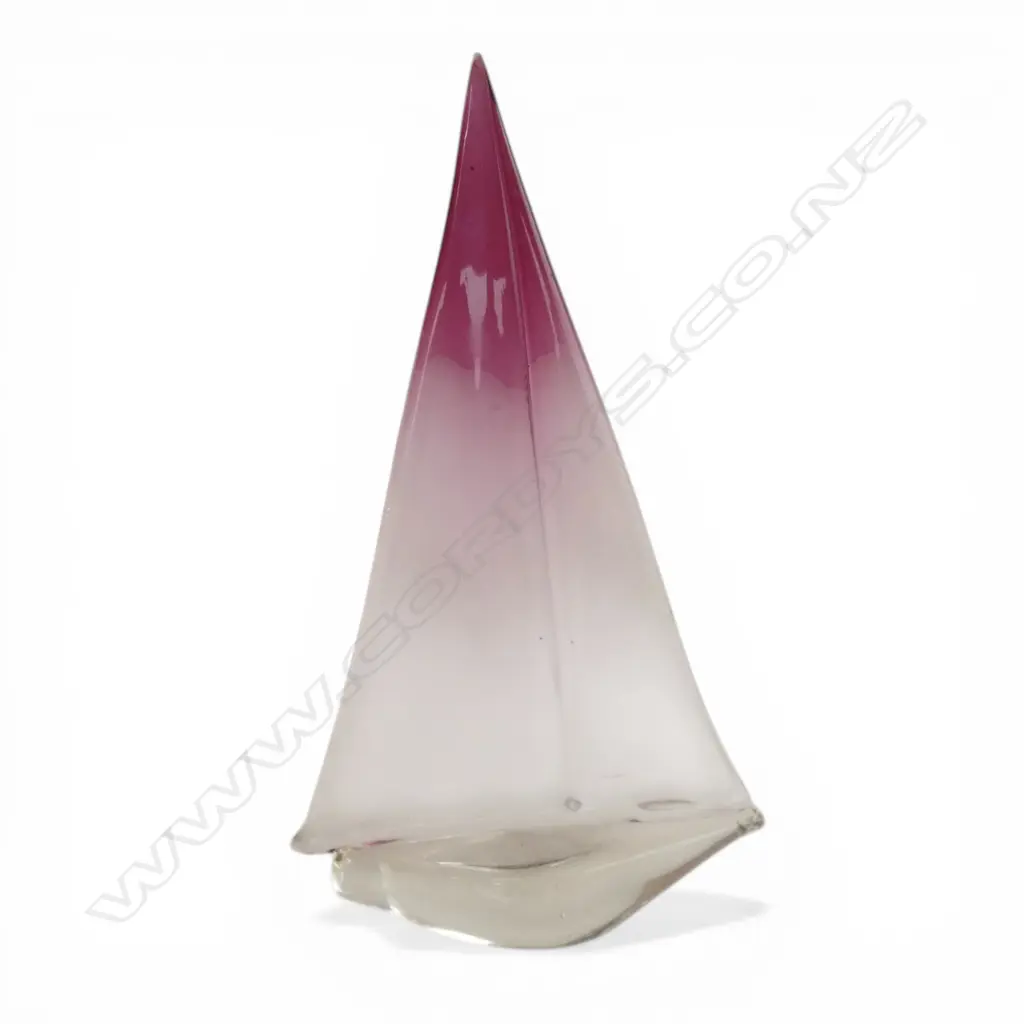 MID-CENTURY ELIO RAFFAELI FOR MURANO ART GLASS YACHT H.280mm Image 1++