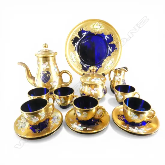 GILDED VENETIAN GLASS COFFEE SET
