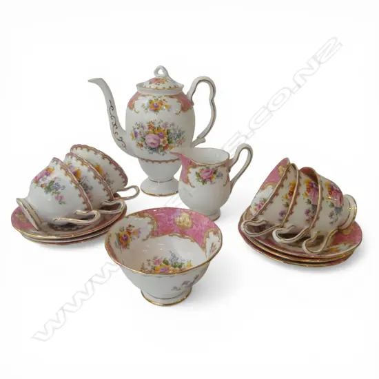 ROYAL ALBERT 6 CUP 'LADY CARLYLE' COFFEE SET