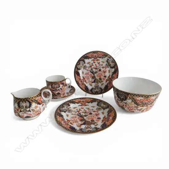 6 PCES ANTIQUE c.1891 ROYAL CROWN DERBY IMARI PATTERN CHINA including trio