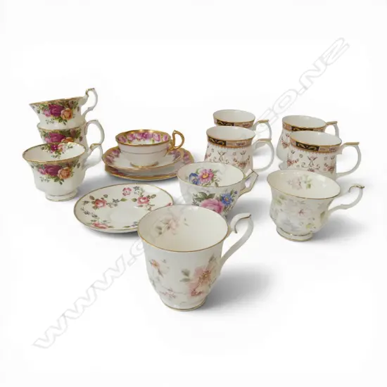 ASST FANCY CHINA INCLUDING 2 TRIOS - ROYAL ALBERT 'OLD COUNTRY ROSES' etc. 