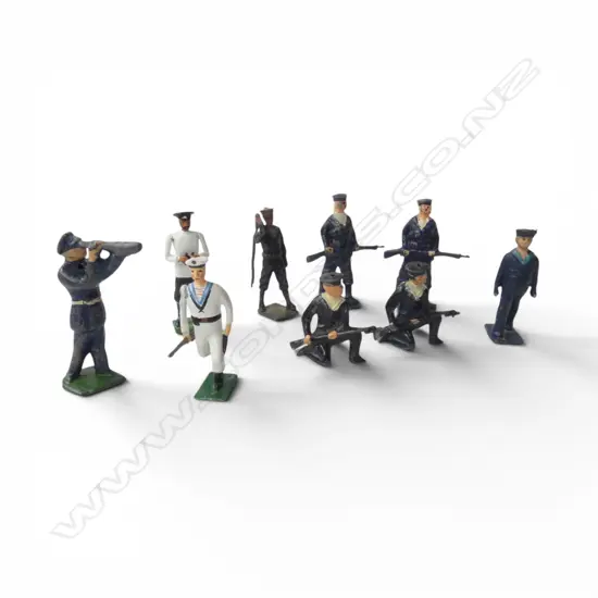 9 BRITAINS LEAD HOLLOWCAST NAVY SOLDIER MODELS