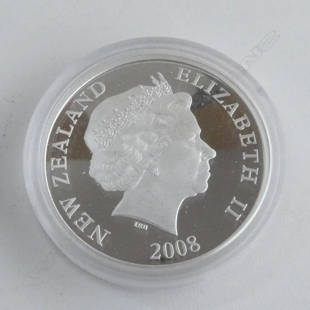 2 CASED 2008 SIR EDMUND HILLARY .999 SILVER PROOF $1 COINS 2oz TW Image 1++