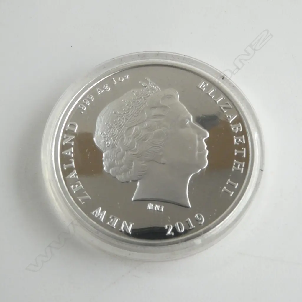 CASED 2019 N.Z. LIGHT HOUSE SERIES 'TIRITIRI MATANGI .999 SILVER PROOF COIN 1oz Image 1++