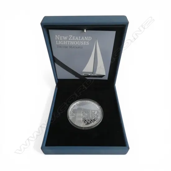 CASED 2019 N.Z. LIGHT HOUSE SERIES 'TIRITIRI MATANGI .999 SILVER PROOF COIN 1oz