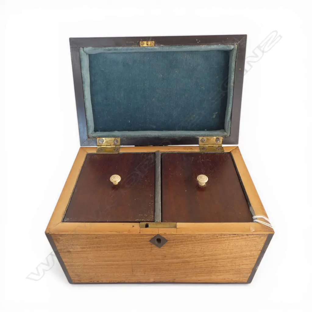 GEORGIAN MAHOGANY TEACADDY L230MM Image 1++