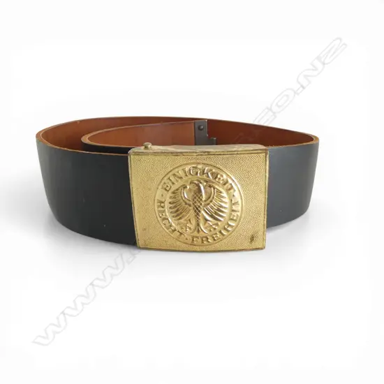 GERMAN BELT BUCKLE on LEATHER BELT