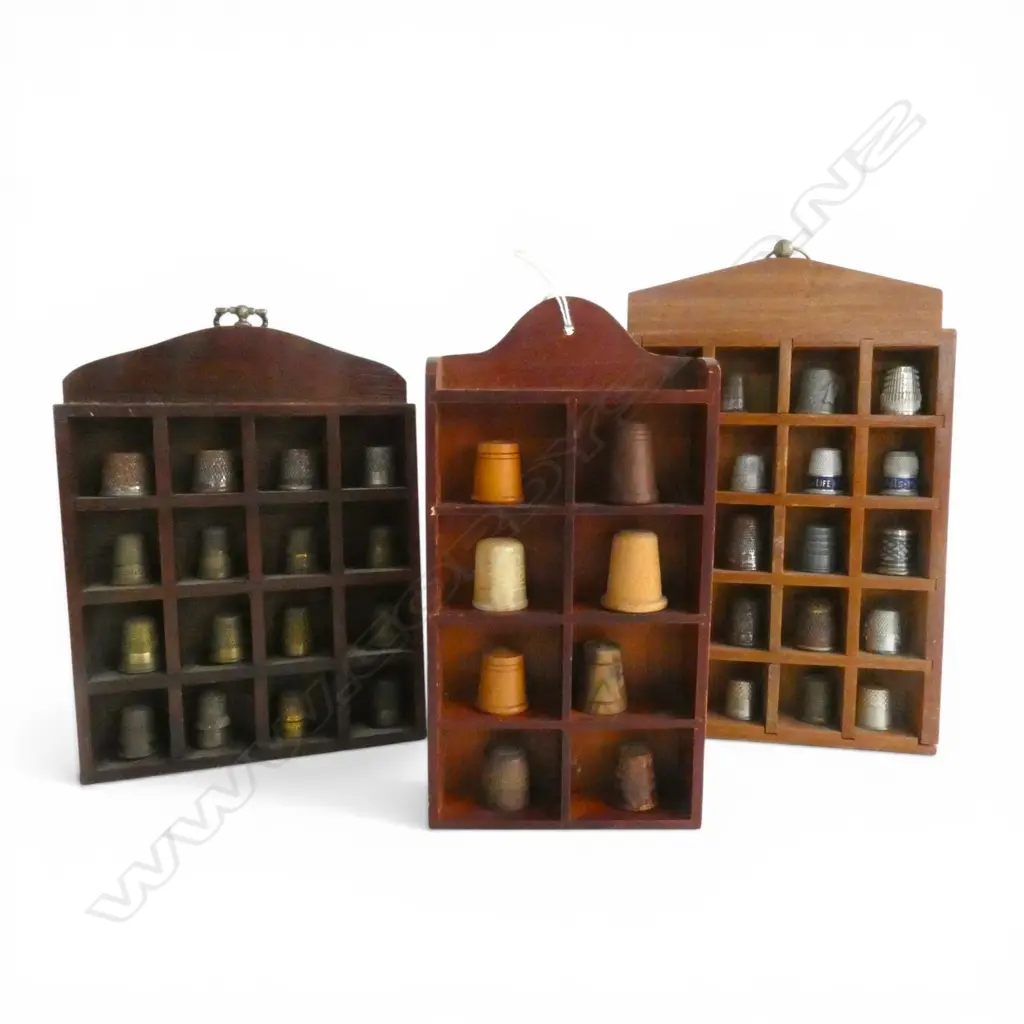 3 THIMBLE COLLECTORS FRAMES w. ASST. THIMBLES (44) Image 1++