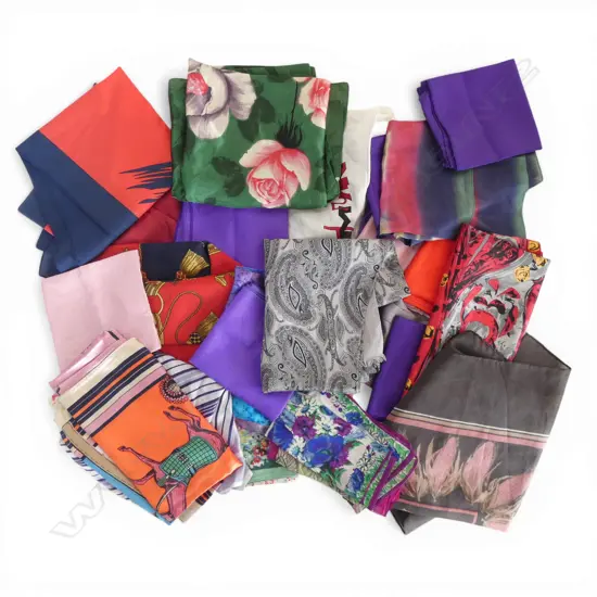 BAG OF VINTAGE SILK SCARVES