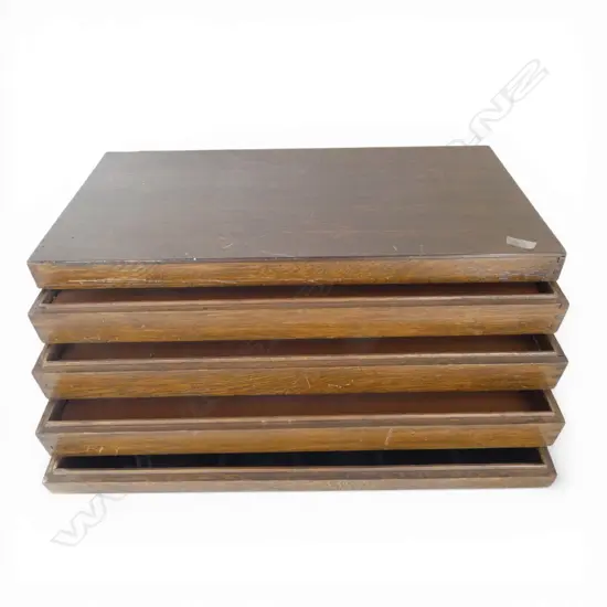 5 TIER OAK JEWELLERY BOX 475x235x175mm