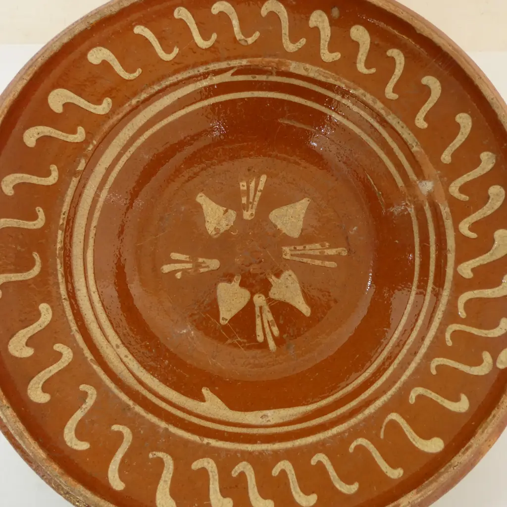 VINTAGE FRENCH DOUGH BOWL, BROWN/CREAM, Dia.340mm Image 1++