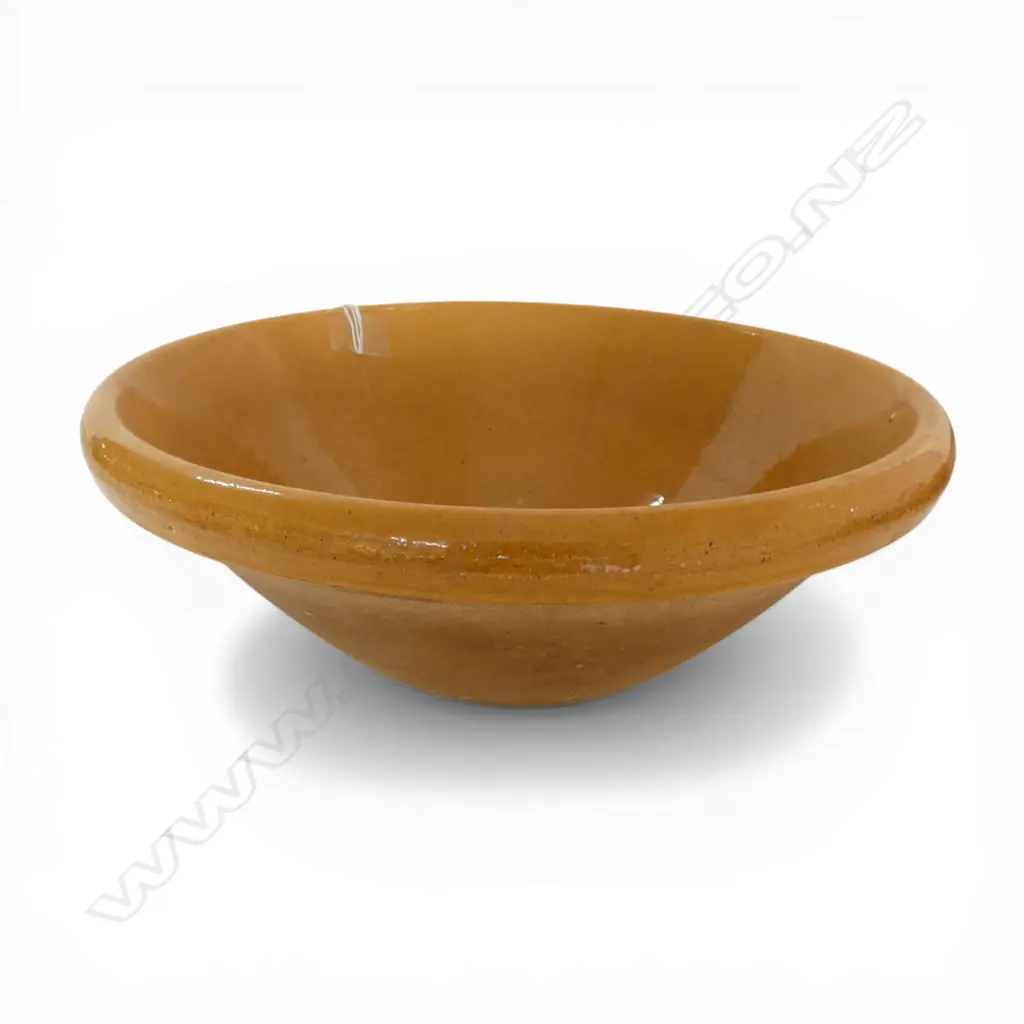 VINTAGE FRENCH DOUGH BOWL, OCHRE, Dia.340mm Image 1++
