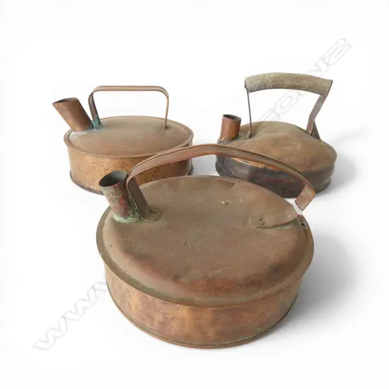 3 COPPER KETTLES
