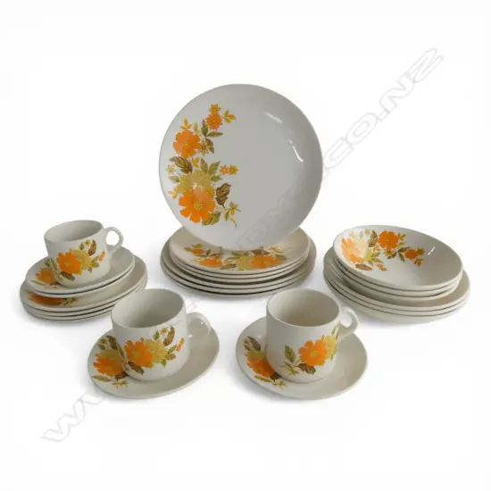 ASST. CROWN LYNN 'FRAGRANCE' CHINA cups, saucers, plates, etc