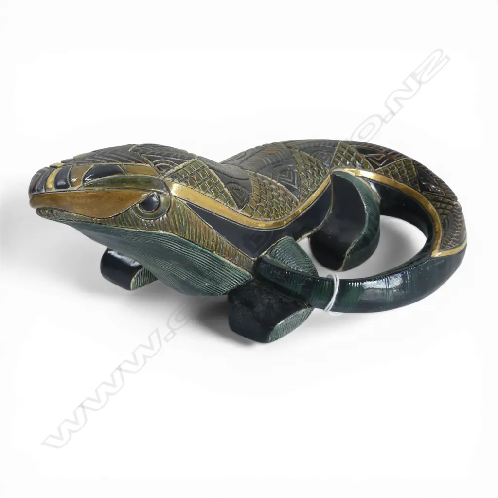 CERAMIC LIZARD BY ARTESANIA RINCONADA URUGUAY W.230mm Image 1++