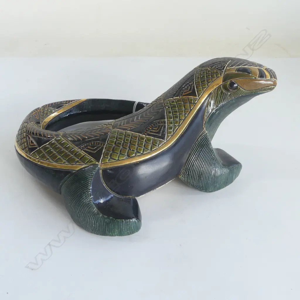 CERAMIC LIZARD BY ARTESANIA RINCONADA URUGUAY W.230mm Image 1++
