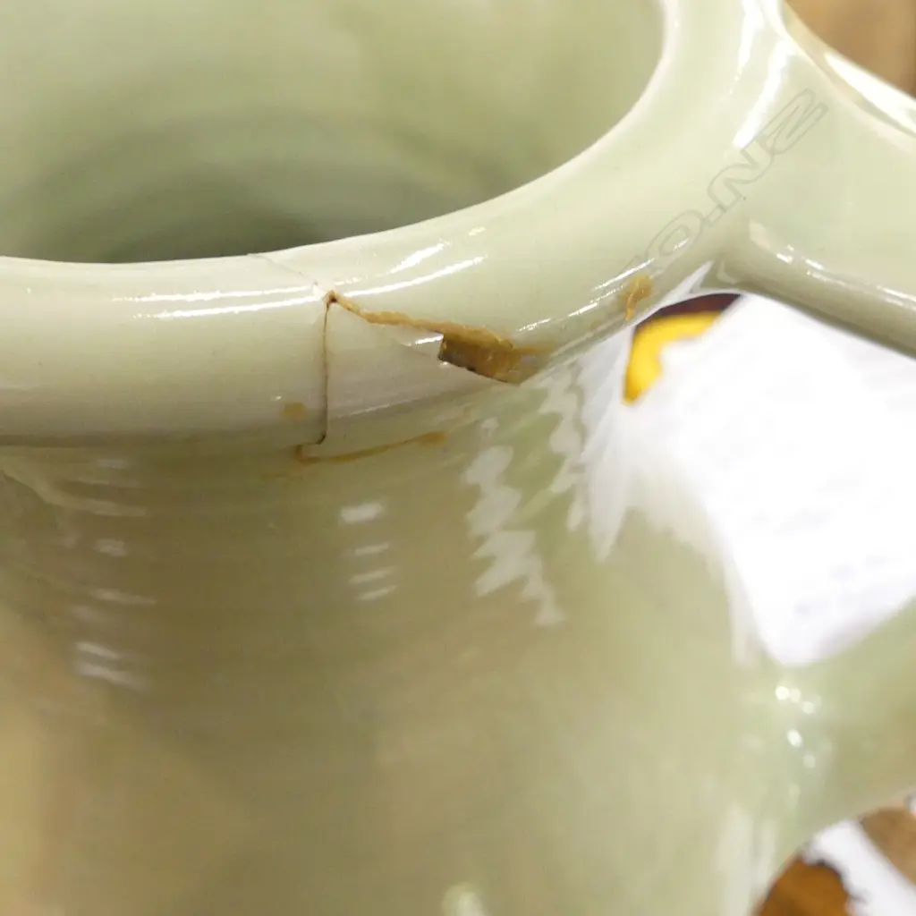 GREG BARRON LG CELADON JUG H.335mm FAULTED, JEFF SCHOLES JUG H.190mm Image 1++