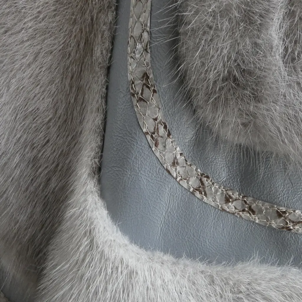 GREY MINK FUR & SNAKESKIN JACKET Image 1++