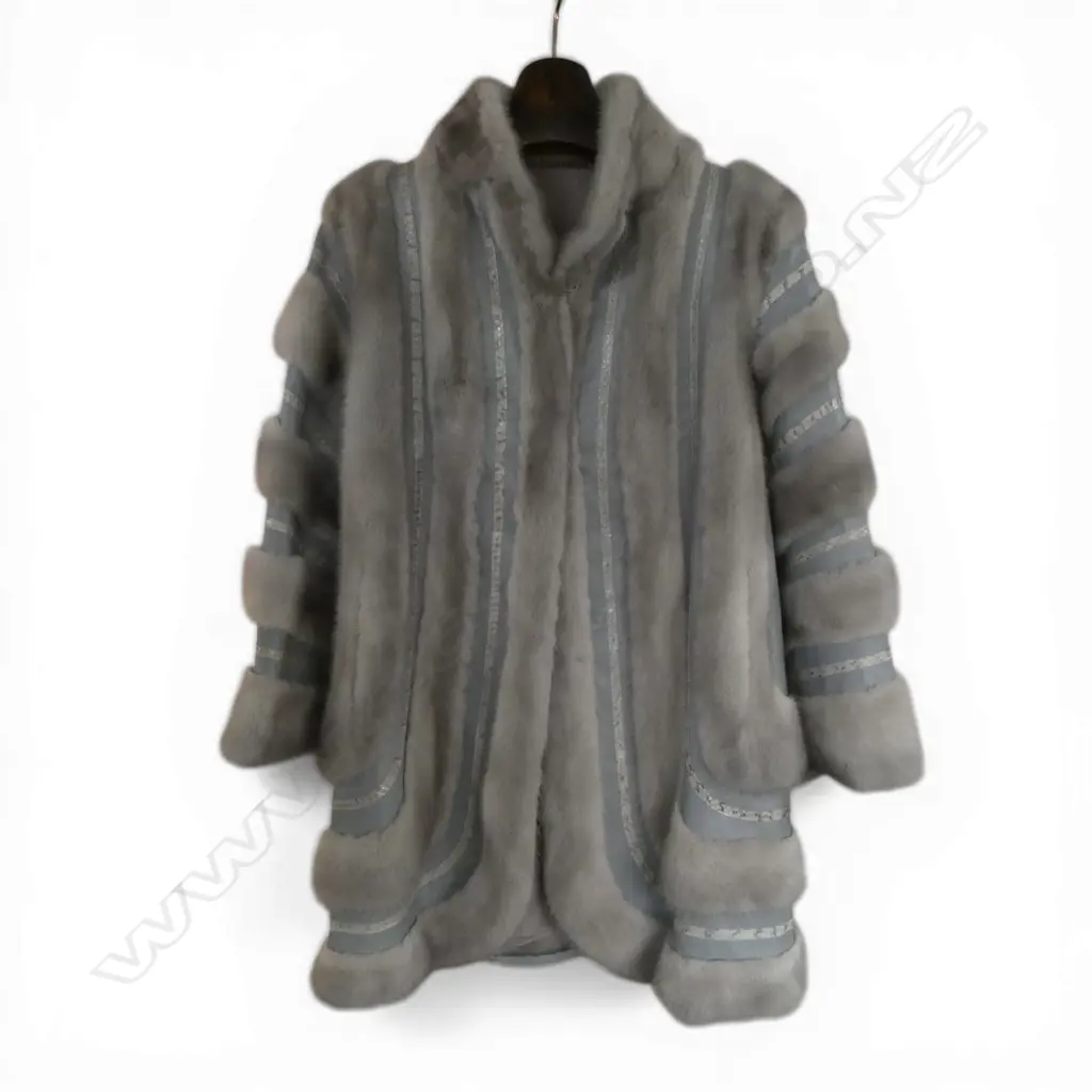 GREY MINK FUR & SNAKESKIN JACKET Image 1++