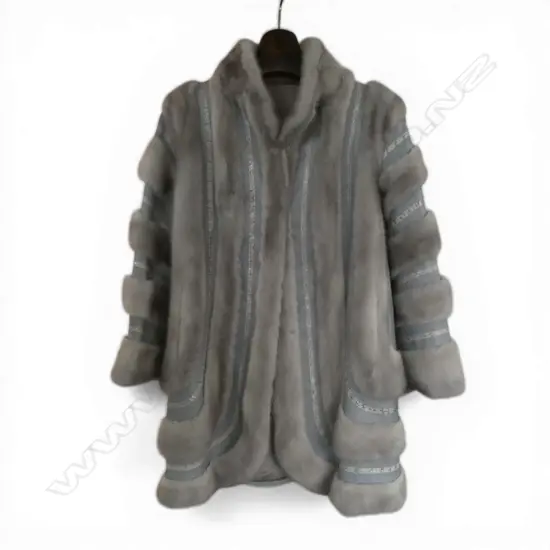 GREY MINK FUR & SNAKESKIN JACKET
