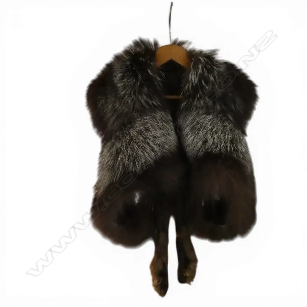 VINTAGE SILVER FOX FUR STOLE Image 1++