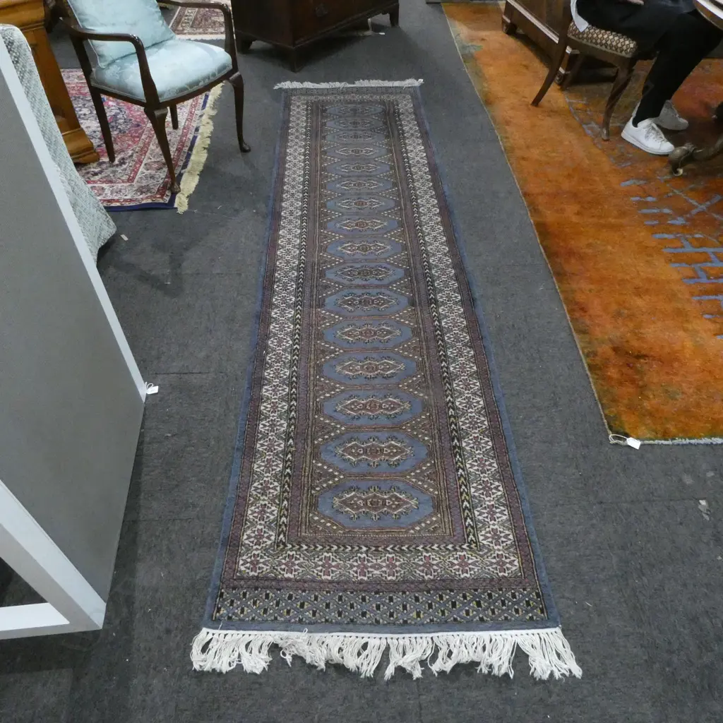 HAND KNOTTED WOOL PILE RUNNER 2950x770mm Image 1++