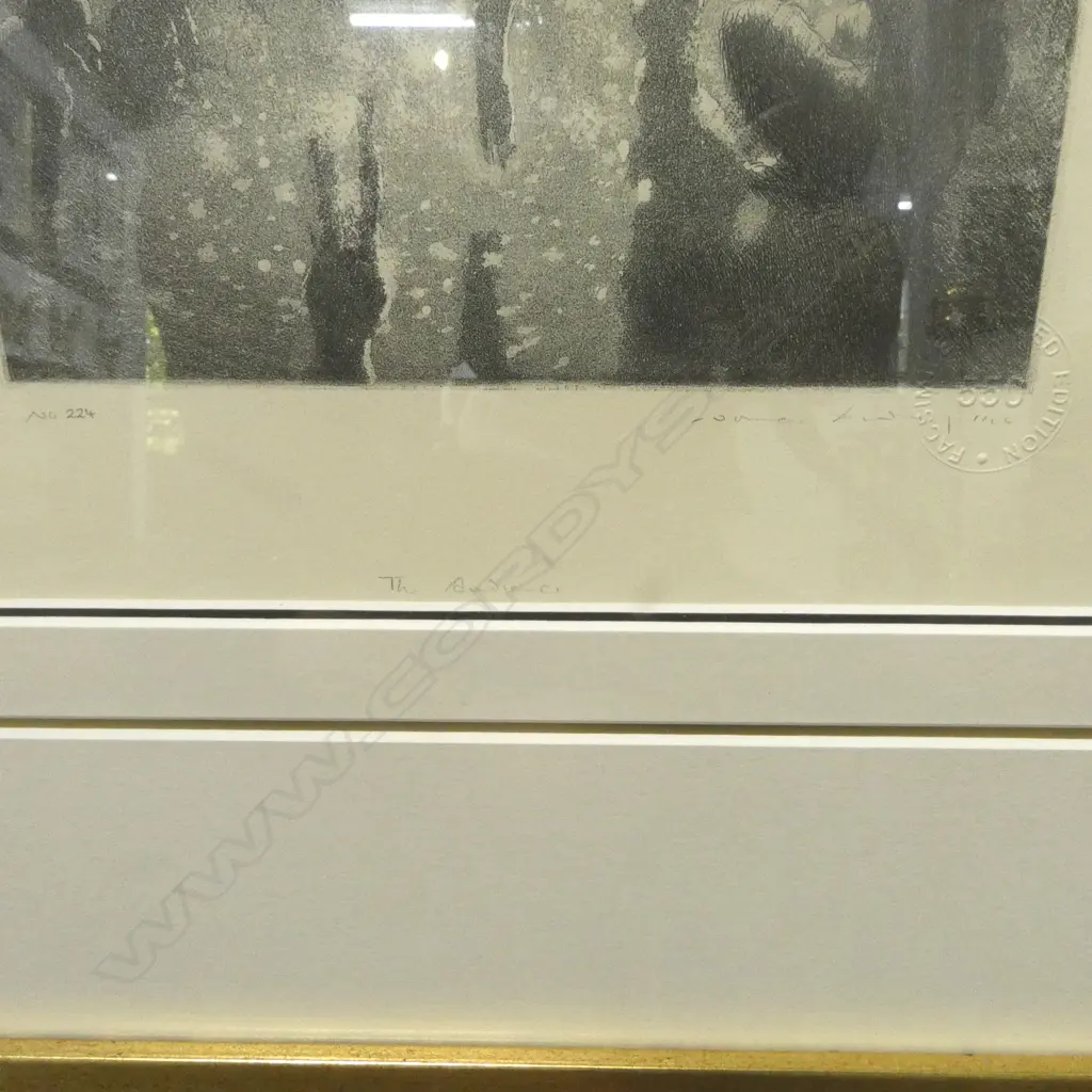 NORMAN LINDSAY,  'THE AUDIENCE' FASCIMILE PRINT ED. 224/550, 245 X 170mm (in elaborate frame) Image 1++