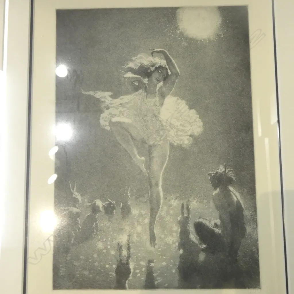 NORMAN LINDSAY,  'THE AUDIENCE' FASCIMILE PRINT ED. 224/550, 245 X 170mm (in elaborate frame) Image 1++