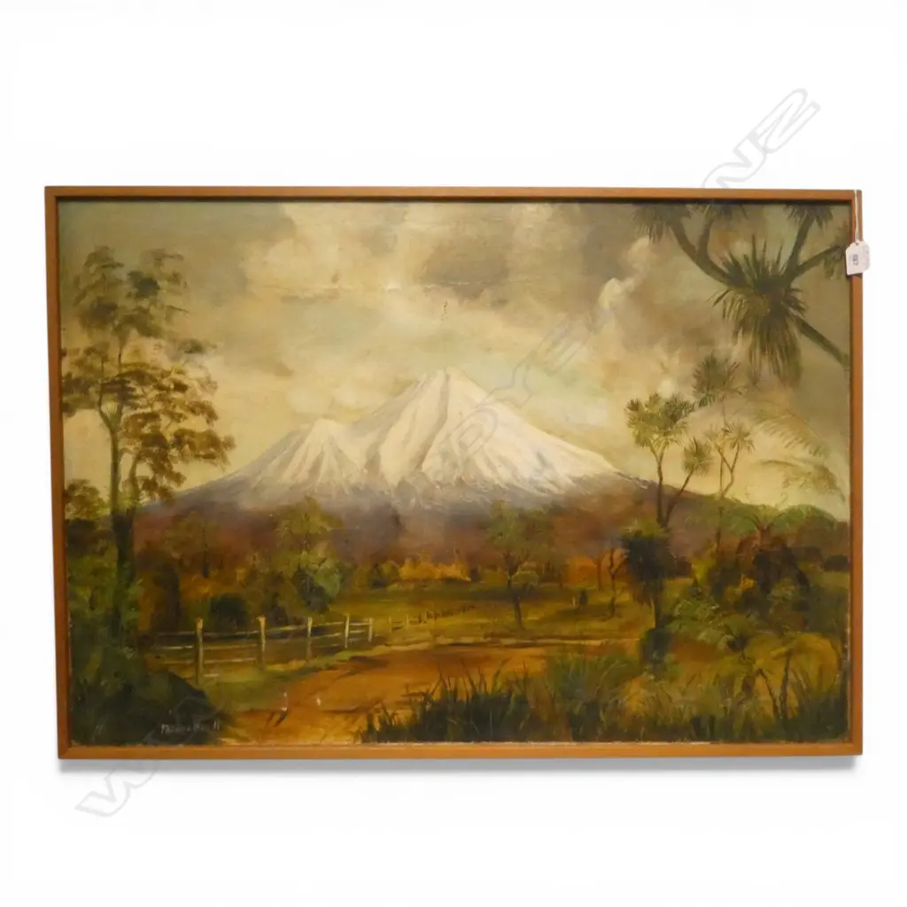 MILDRED NEWITT, MT TARANAKI, OIL ON CANVAS 615x885mm Image 1++