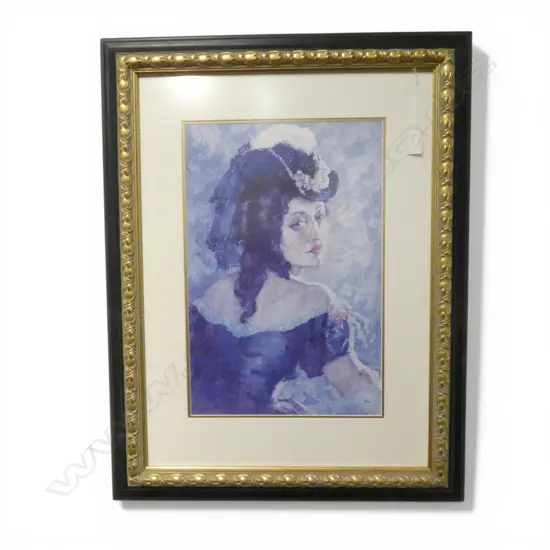 NORMAN LINDSAY, 'RITA OF THE EIGHTIES', COLOURED FASCIMILE PRINT, ED. 47/600, 530 X 350mm