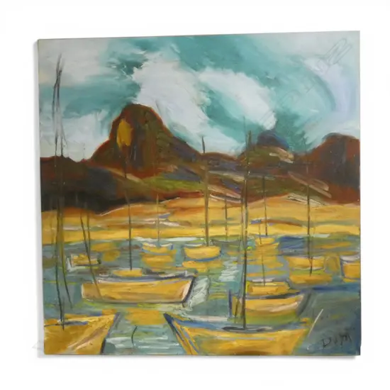 BRUNO DUTOT (b.1962) 'COROMANDEL' OIL ON CANVAS 1996, SIGNED 910x910mm