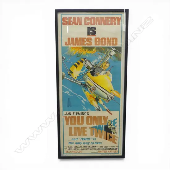 FRAMED VINTAGE SEAN CONNERY JAMES BOND MOVIE POSTER 755x335mm