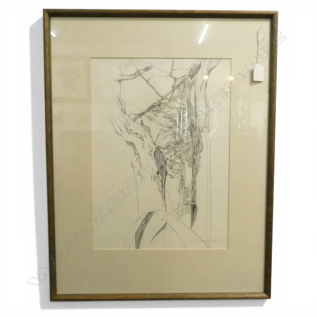 Julia van Helden (1938-) untitled  abstract bush graphite on paper. Signed and dated '83. 395 x 285mm. Image 1++