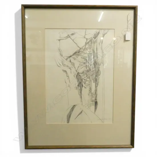 Julia van Helden (1938-) untitled  abstract bush graphite on paper. Signed and dated '83. 395 x 285mm.