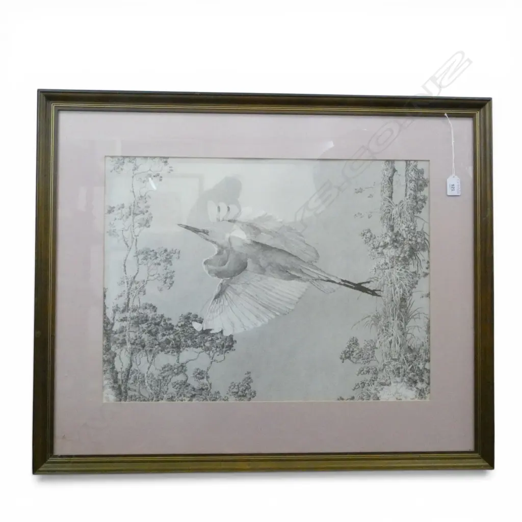 BRIAN MOORE WHITE HERON PRINT 218/500 SIGNED & DATED 1987 430x580mm Image 1++