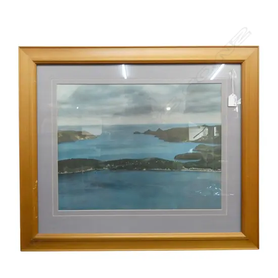 WHITE'S AVIATION ORIGINAL BLACK & WHITE HAND COLOURED PHOTO 'CORNWALLIS' labelled verso. 370 x 480mm. Reframed.