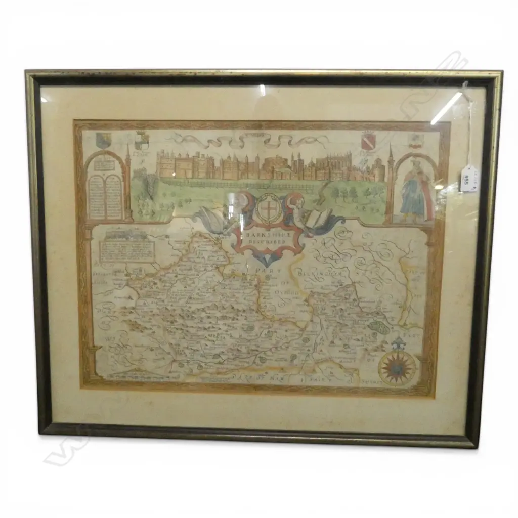 19thC or earlier John Speed map inscribed 'Berkshire Described'. 390 x 520mm Image 1++