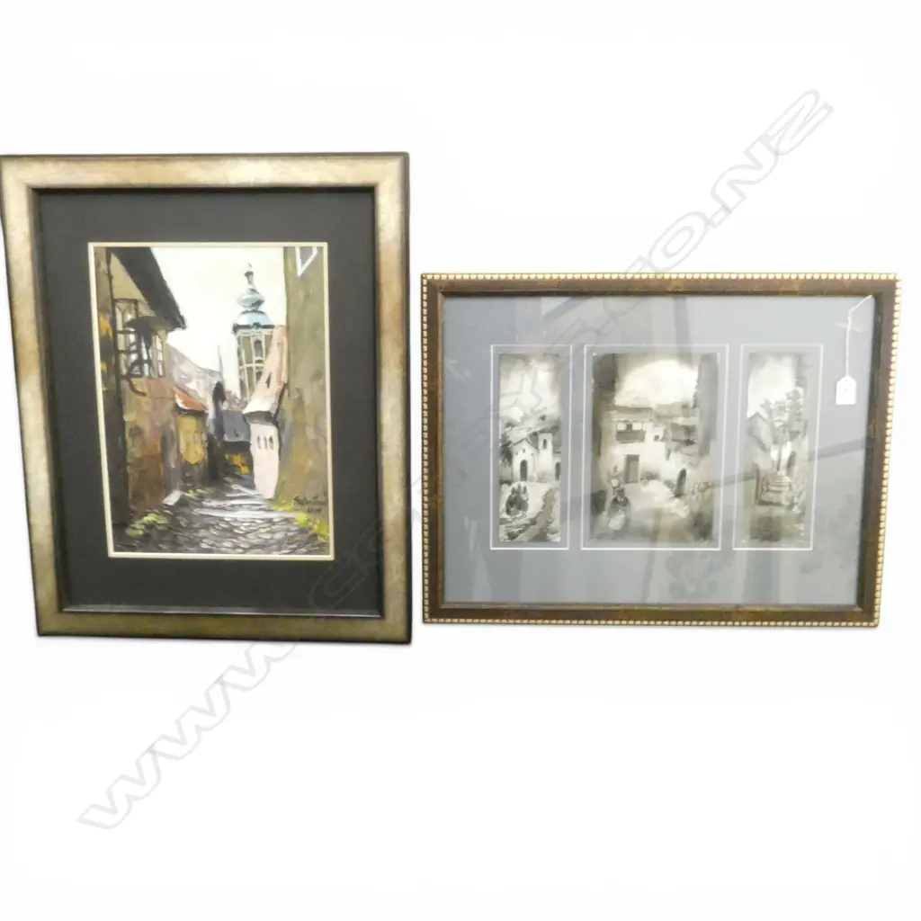 PAIR OF DECORATIVE STREET SCENES  Image 1++