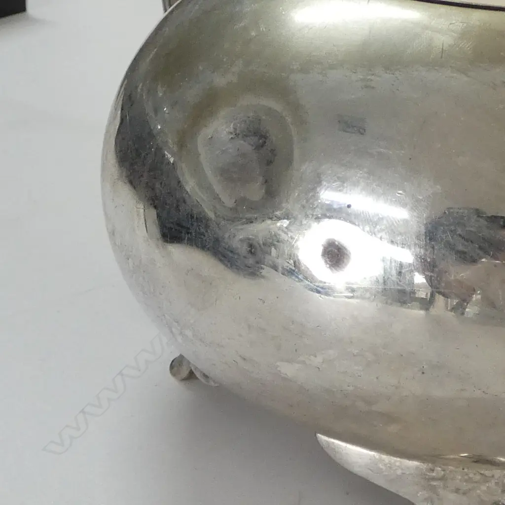 PLATED TEA SET - TEAPOT, M/S stamped 1950 & 2 OTHERS Image 1++