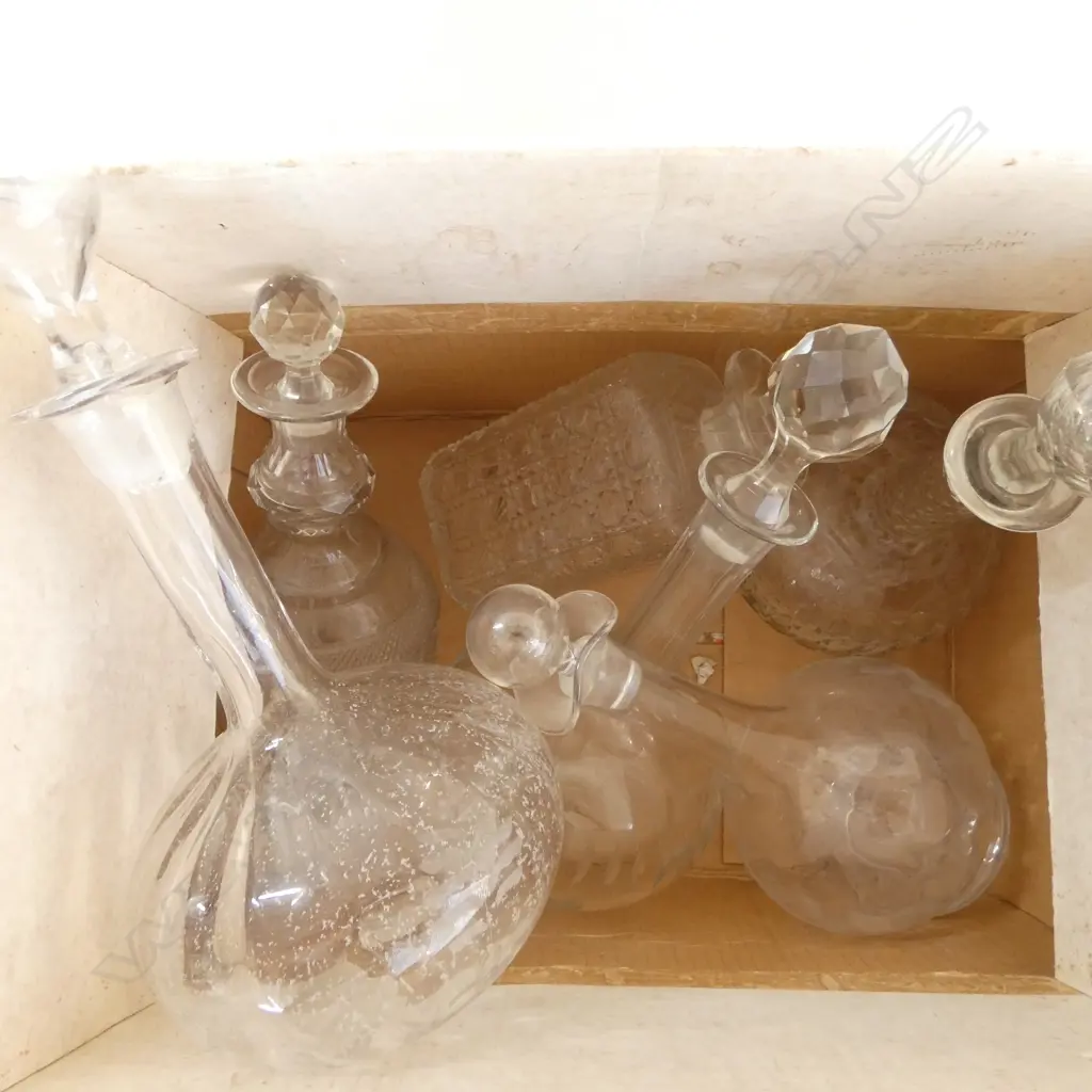 6 CRYSTAL DECANTERS Image 1++