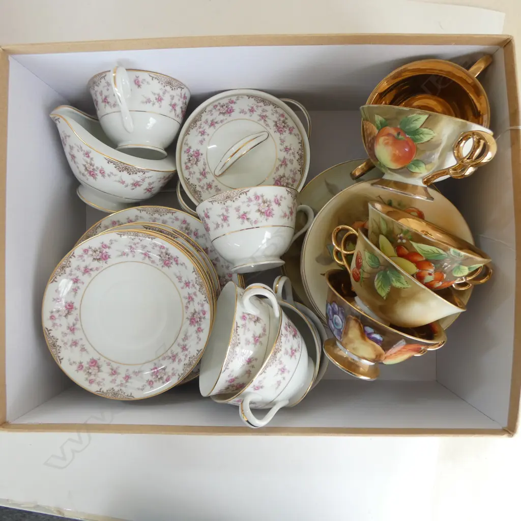 2 SETS JAPANESE PORCELAIN TRIOS, 1 w MILK & SUGAR Image 1++