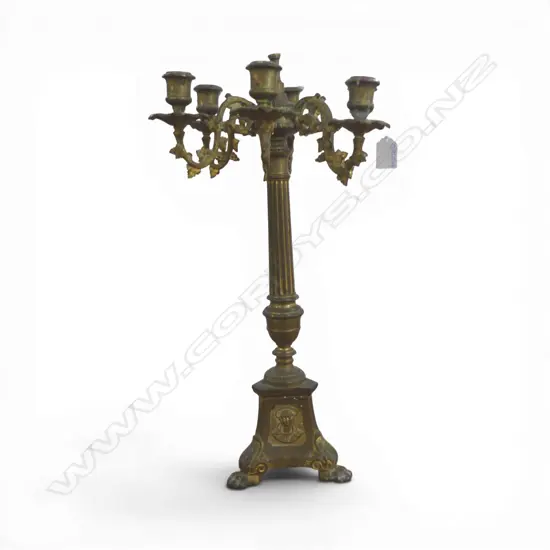 ECCLESIASTICAL 6 ARM CANDELABRA finial missing H.480mm