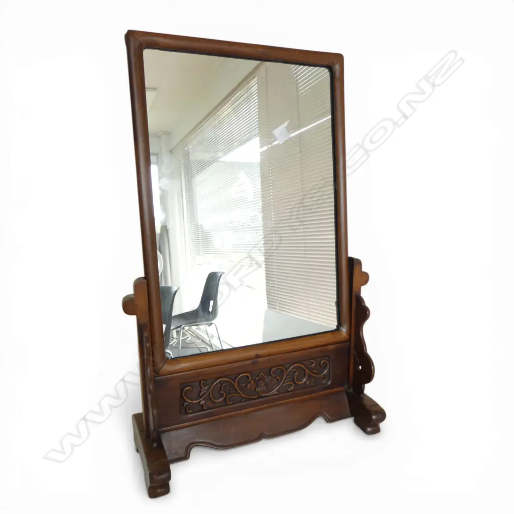 CHINESE STANDING MIRROR carved panels H.700mm Image 1++