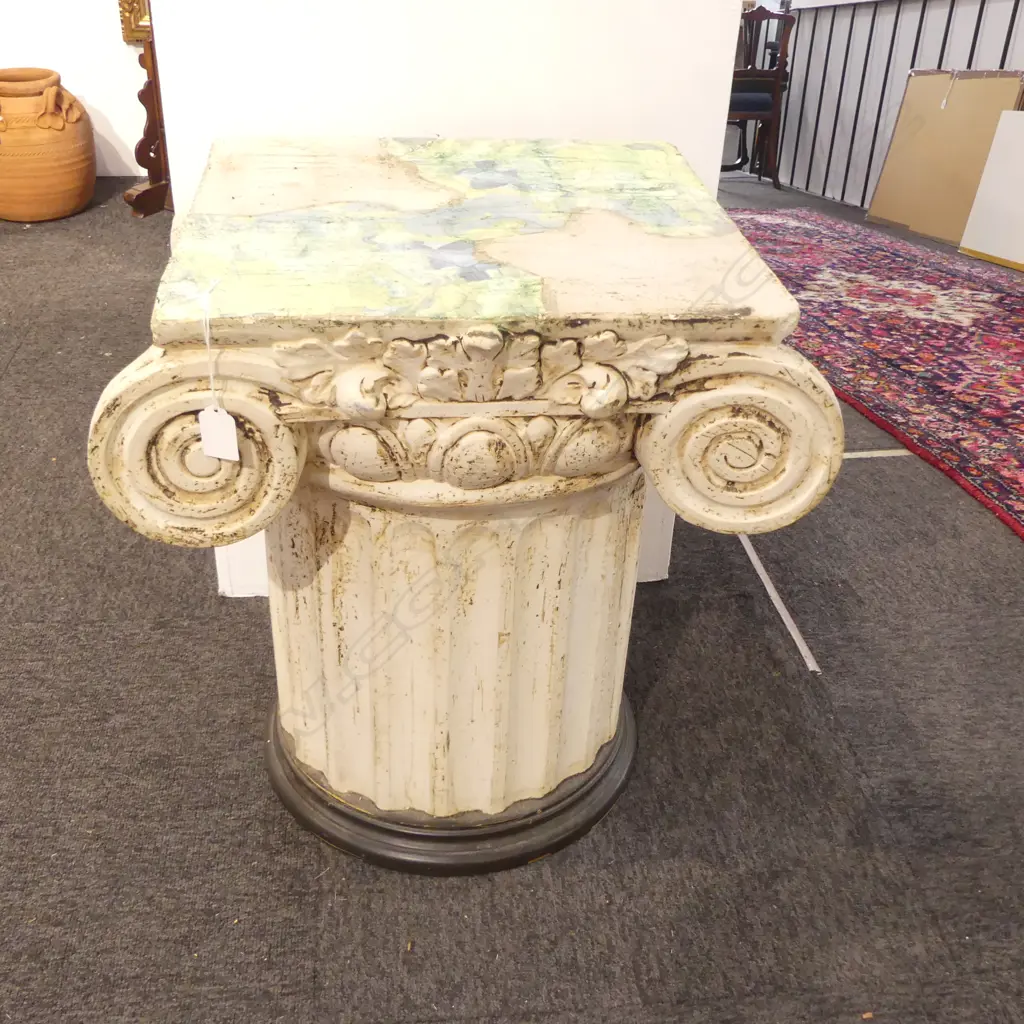 PLASTER COLUMN CAPITAL SIDE TABLE H.510mm Image 1++
