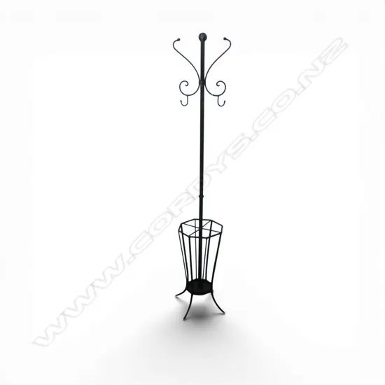 BLK METAL COATRACK/ UMBRELLA STAND, H.1800mm