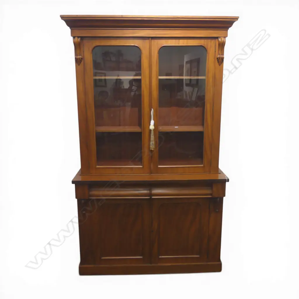 VICTORIAN MAHOGANY BOOKCASE with key 1205x400x2040mm Image 1++