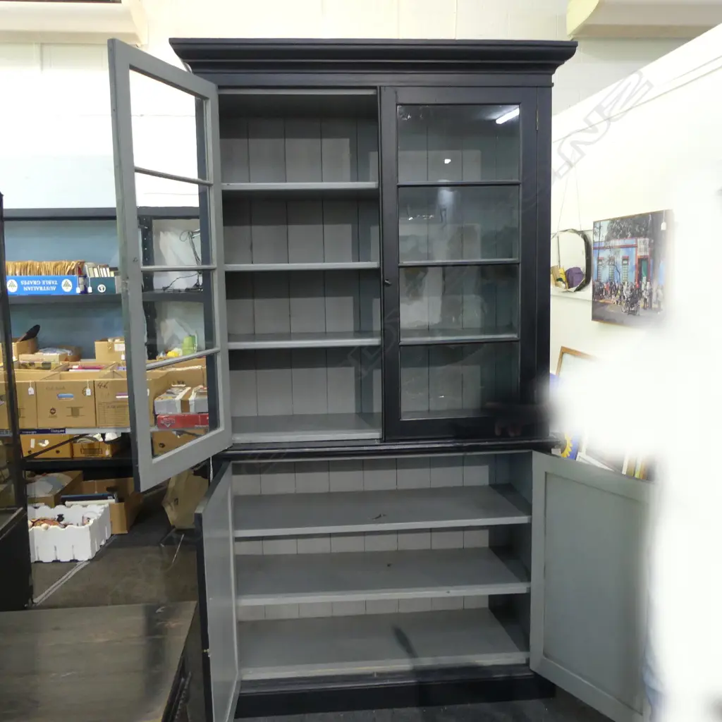 BLACK PAINTED CABINET (2 PART) Image 1++