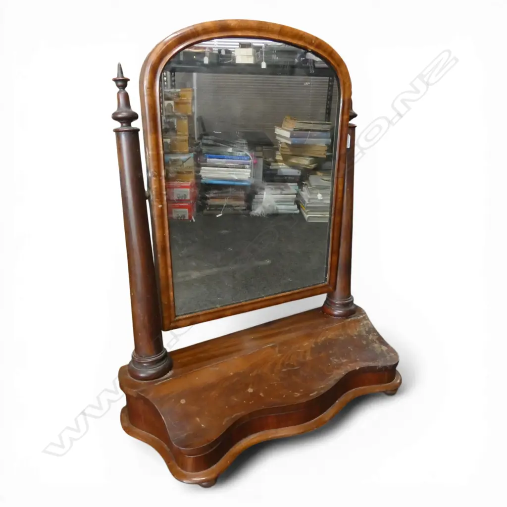 VICTORIAN MAHOGANY TABLE TOP MIRROR Image 1++