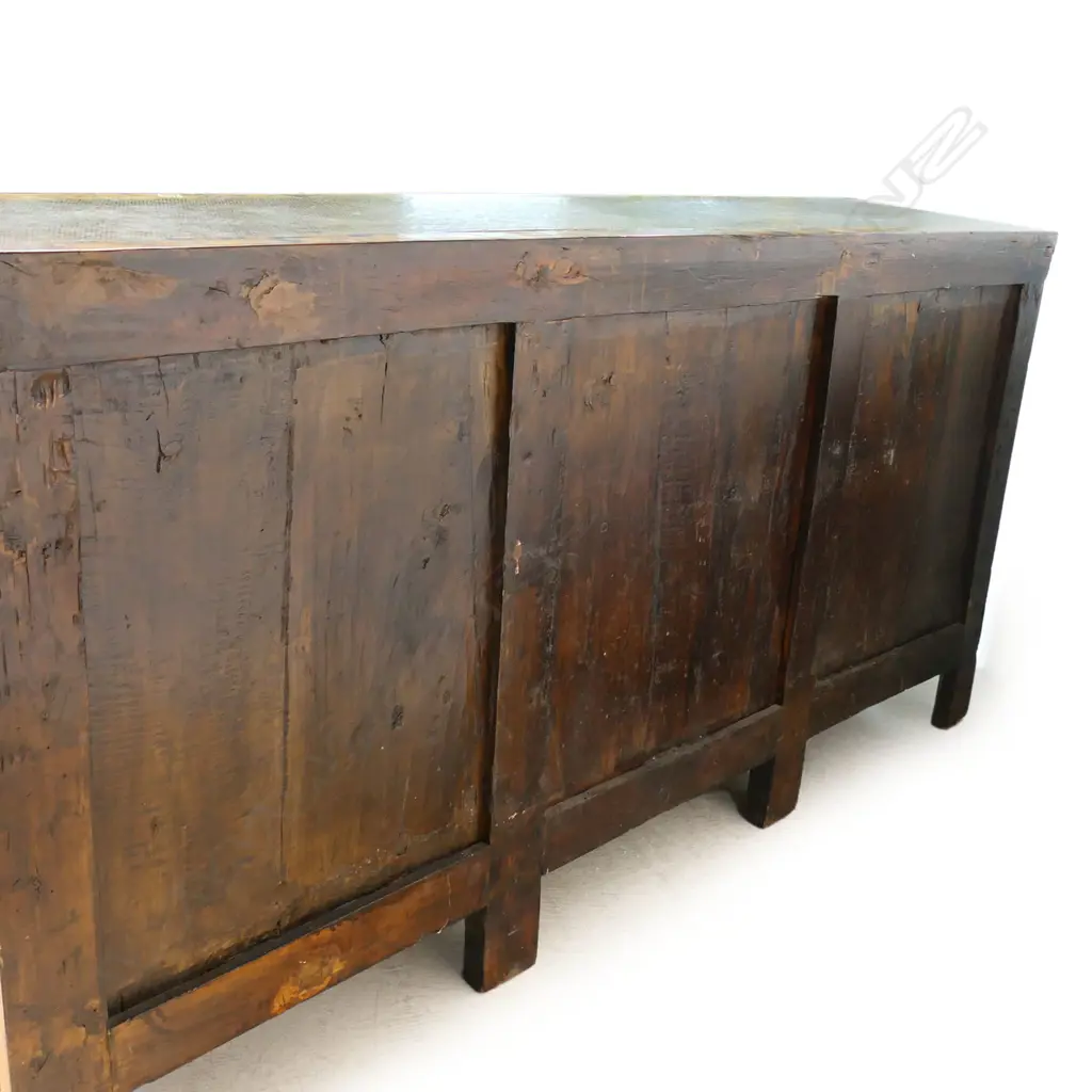 An old Tibetan red lacquer long sideboard, Image 1++