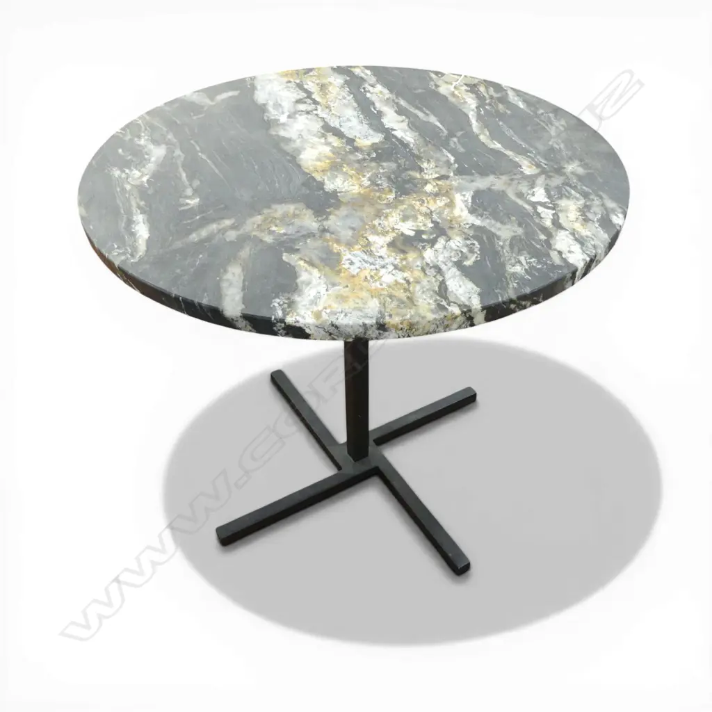 HEAVY STONE TOPPED SIDE TABLE H.490mm, 550mm dia Image 1++